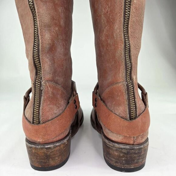Freebird By Steven Phoenix Boots US 8 M Womens Brown Harness PHNIX Tall Leather - Picture 9 of 13
